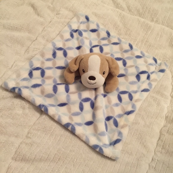 Nemcor Baby's First Dog Doggy Blue White Plush Security Blanket Lovey - Picture 2 of 6